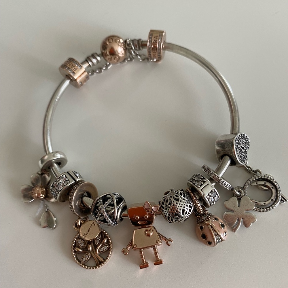 Authentic Pandora charms and bracelet
